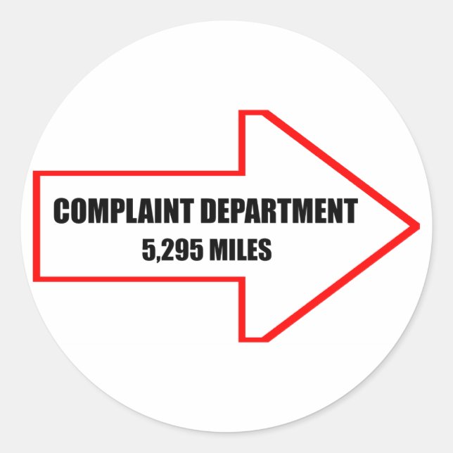 Complaint Department Stickers (Front)