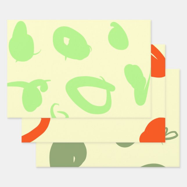 Complementary color set Wrapping Paper flat sheets (Set)