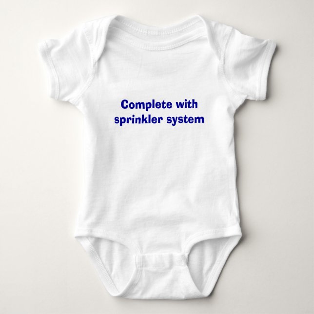 Complete with sprinkler system baby bodysuit (Front)