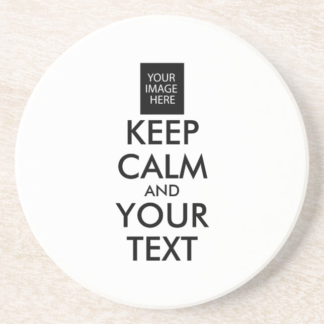 Completely Personalised KEEP CALM and YOUR TEXT Coaster (Front)