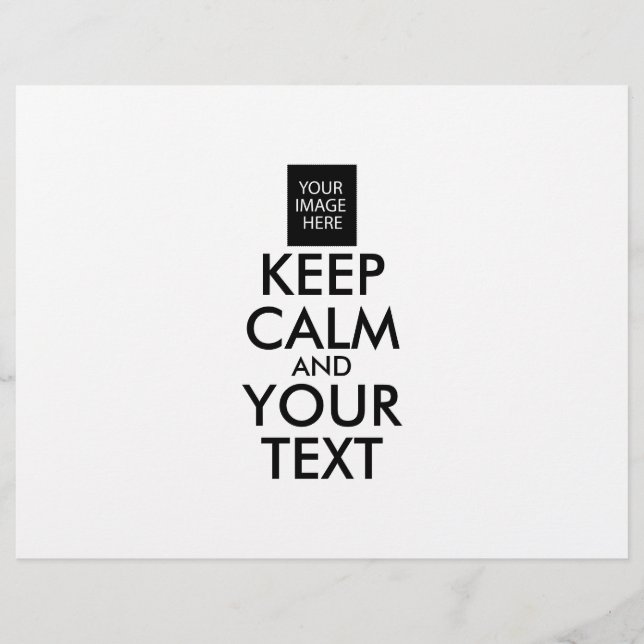 Completely Personalised KEEP CALM and YOUR TEXT Flyer (Front)