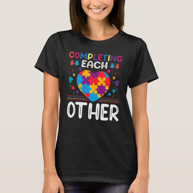 Completing Each Others  Autism Awareness Support A T-Shirt (Front)