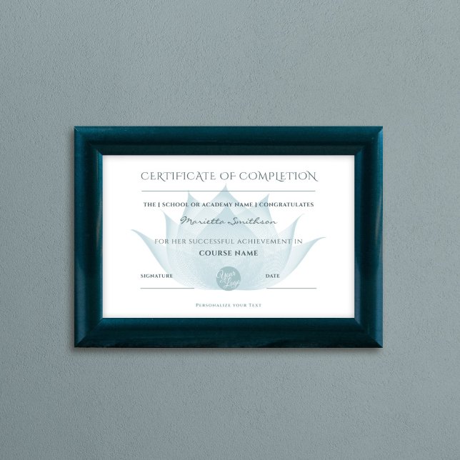 Completion Certificate Lotus Flower For Yoga Reiki (Creator Uploaded)
