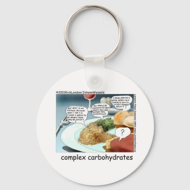 Complex Carbohydrates Funny Mugs Cards Tees Etc Key Ring (Front)