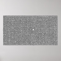 Complex Computer Generated Maze Drawing