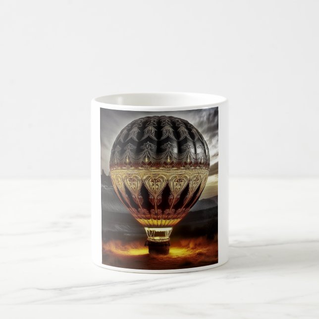 Complex Design On Semi Transparent Hot Air Balloon Coffee Mug (Center)