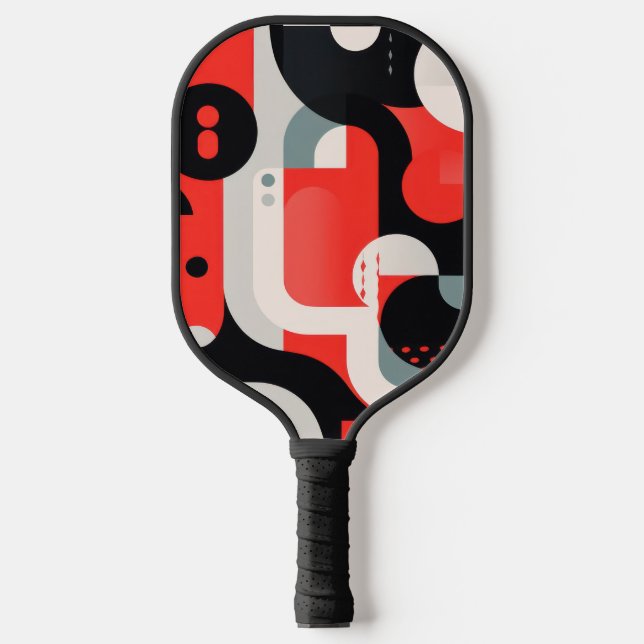Complex design with shapes and dots pickleball paddle (Front)