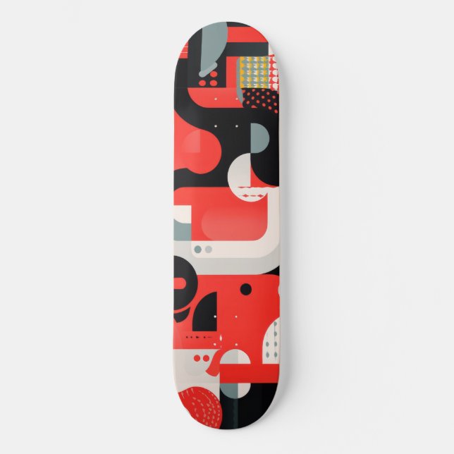 Complex design with shapes and dots skateboard (Front)