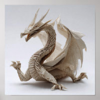Complex Folded Origami Dragon Fine Art