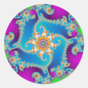 Complex Fractal Pattern: Classic Round Sticker
