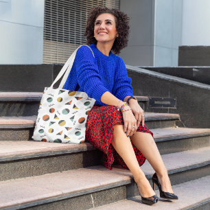 Complex geo stripes tote bag