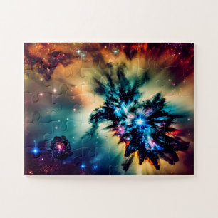 Complex indigo cosmic star bright colors universe jigsaw puzzle