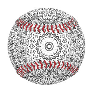 Complex Mandala Pattern Baseball