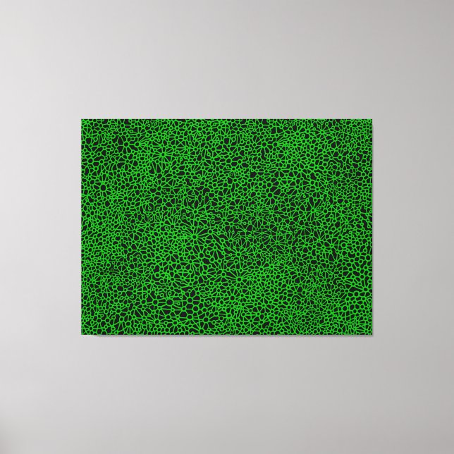 Complex Network - Green on Black Canvas Print (Front)