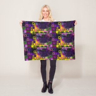 Complex Ornate Pattern Art With Dark Tones Fleece Blanket