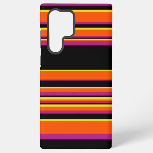 Complex Stripes - Black, Pink, Orange and Yellow Samsung Galaxy Case
