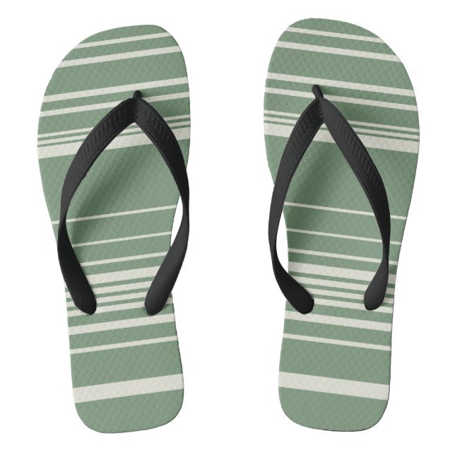 Complex Stripes in Green Jandals (Footbed)