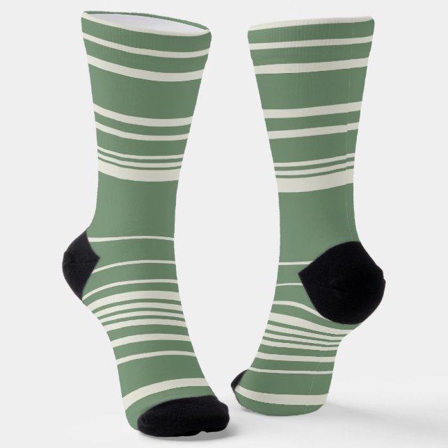 Complex Stripes in Green Socks (Angled)