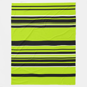 Complex Stripes - Lime Green Fleece Blanket