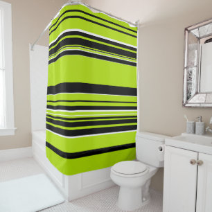 Complex Stripes - Lime Green Shower Curtain
