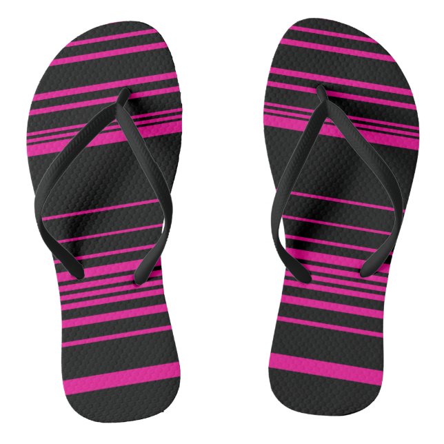 Complex Stripes - Magenta and Black Jandals (Footbed)