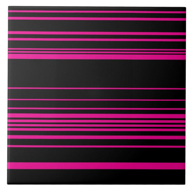 Complex Stripes - Magenta and Black Tile (Front)
