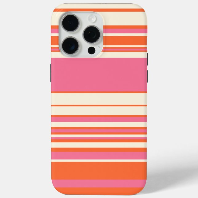 Complex Stripes - Pink, Orange and Cream Case-Mate iPhone Case (Back)