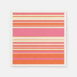 Complex Stripes - Pink, Orange and Cream Napkin