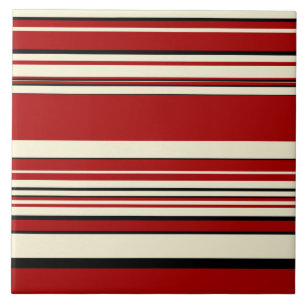 Complex Stripes - Red & Cream Tile