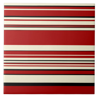 Complex Stripes - Red & Cream Tile