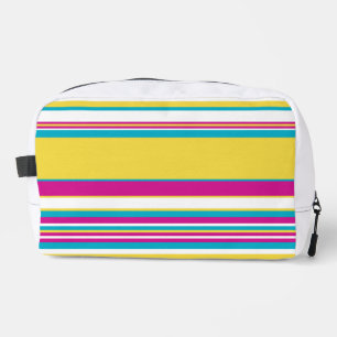 Complex Stripes -Turquoise, Yellow, Pink and White Dopp Kit