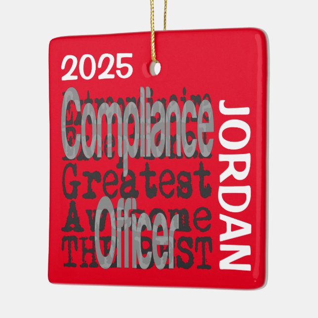 Compliance Officer Extraordinaire CUSTOM Ceramic Ornament (Left)