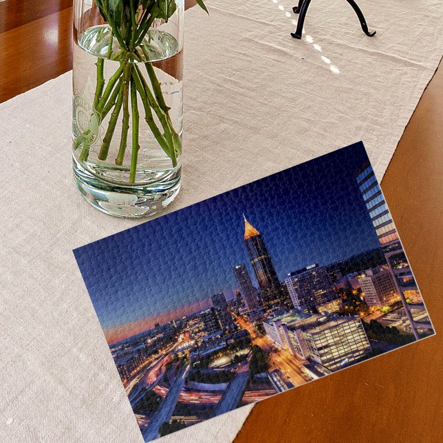 Complicated Atlanta Night Traffic Cityscape Jigsaw Puzzle (Creator Uploaded)