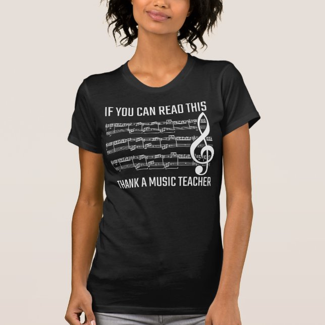 Complicated Musical Notes Clef Music Teacher T-Shirt (Front)