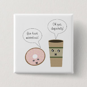 Complimentary Coffee and Doughnut Button