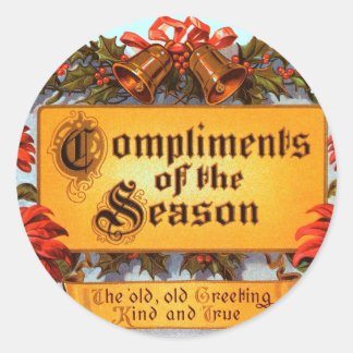 Compliments of the Season Classic Round Sticker