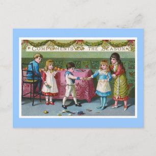 "Compliments of the Season" Vintage Postcard