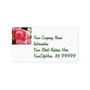 Compnay Return Address Labels Pink Tulips Flowers