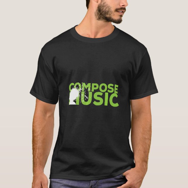 Compose Music Hobby With Shadow Inside T-Shirt (Front)