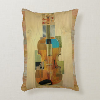 Composed Violin Wood Grain Effect Decorative Cushion