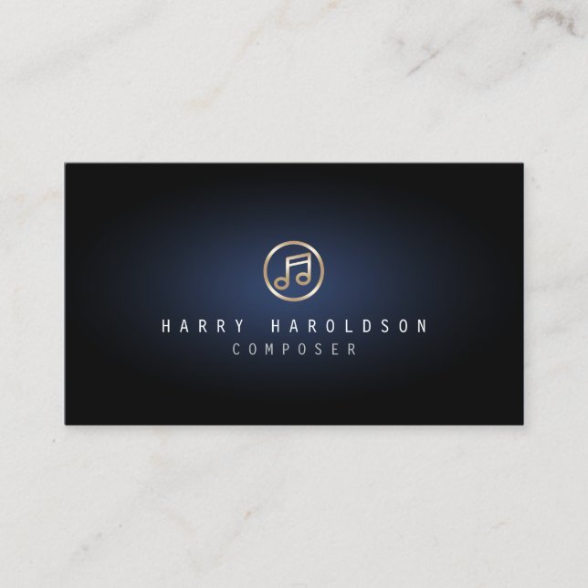 Composer Musician Music Note Icon Business Card (Front)