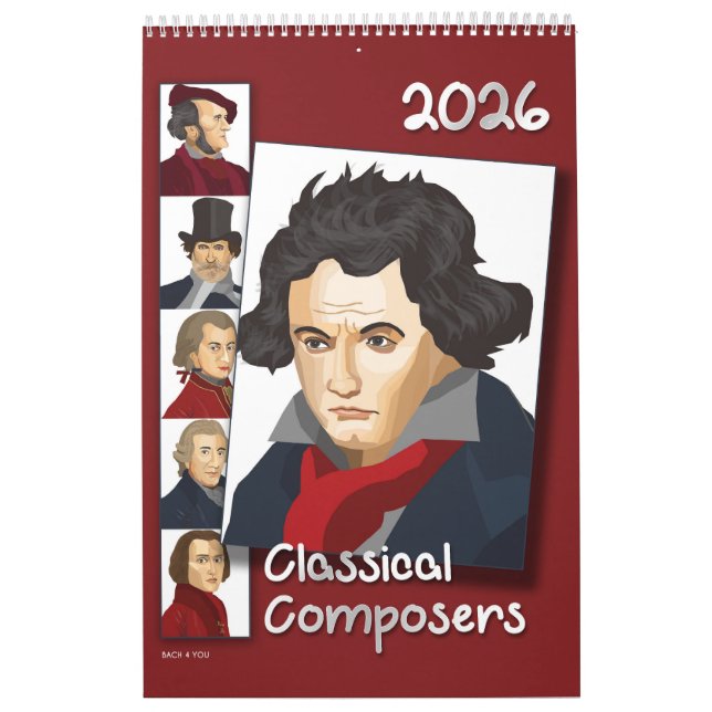 Composers Portraits, Modern Style, 2026 Calendar (Cover)