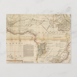 Composite Africa hand coloured map Postcard