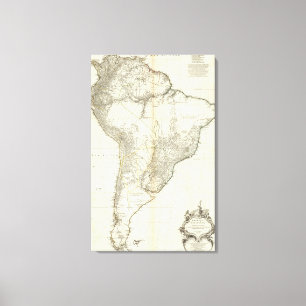 Composite American Engraved Map Canvas Print