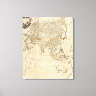 Composite Asia hand coloured map Canvas Print