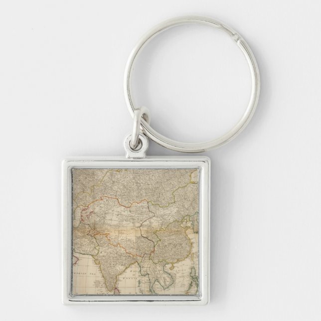 Composite Asia hand coloured map Key Ring (Front)