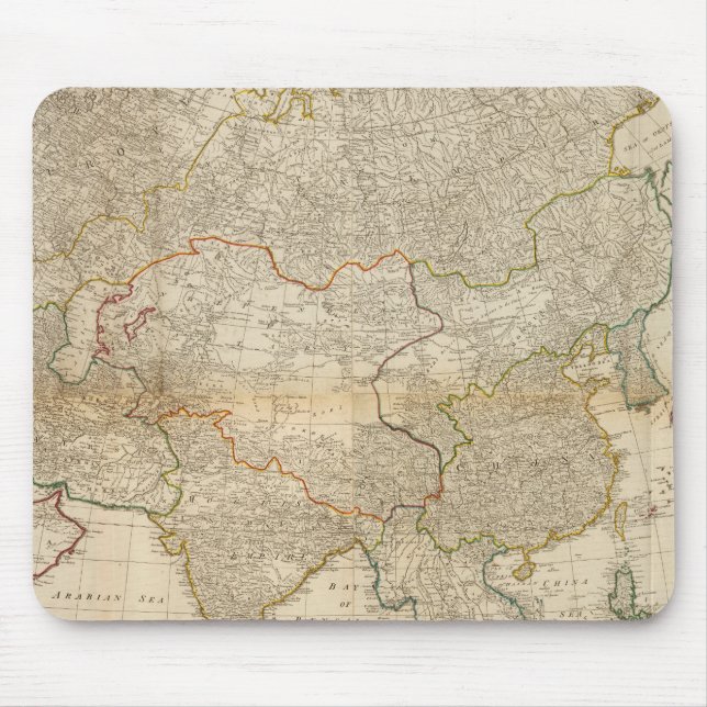 Composite Asia hand coloured map Mouse Pad (Front)