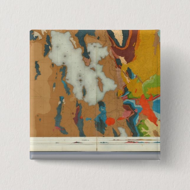 Composite Geological maps IV, 40th Parallel Survey 15 Cm Square Badge (Front)