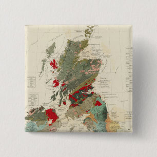 Composite Geological, palaeontological map 15 Cm Square Badge