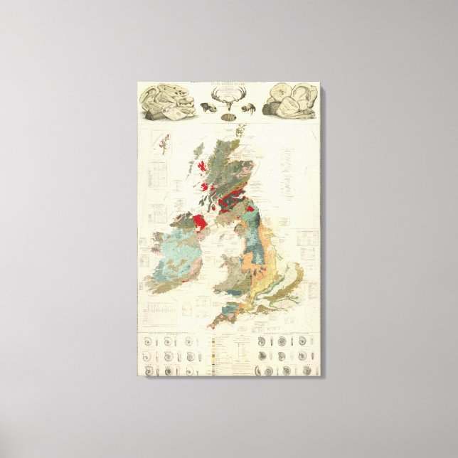 Composite Geological, palaeontological map Canvas Print (Front)